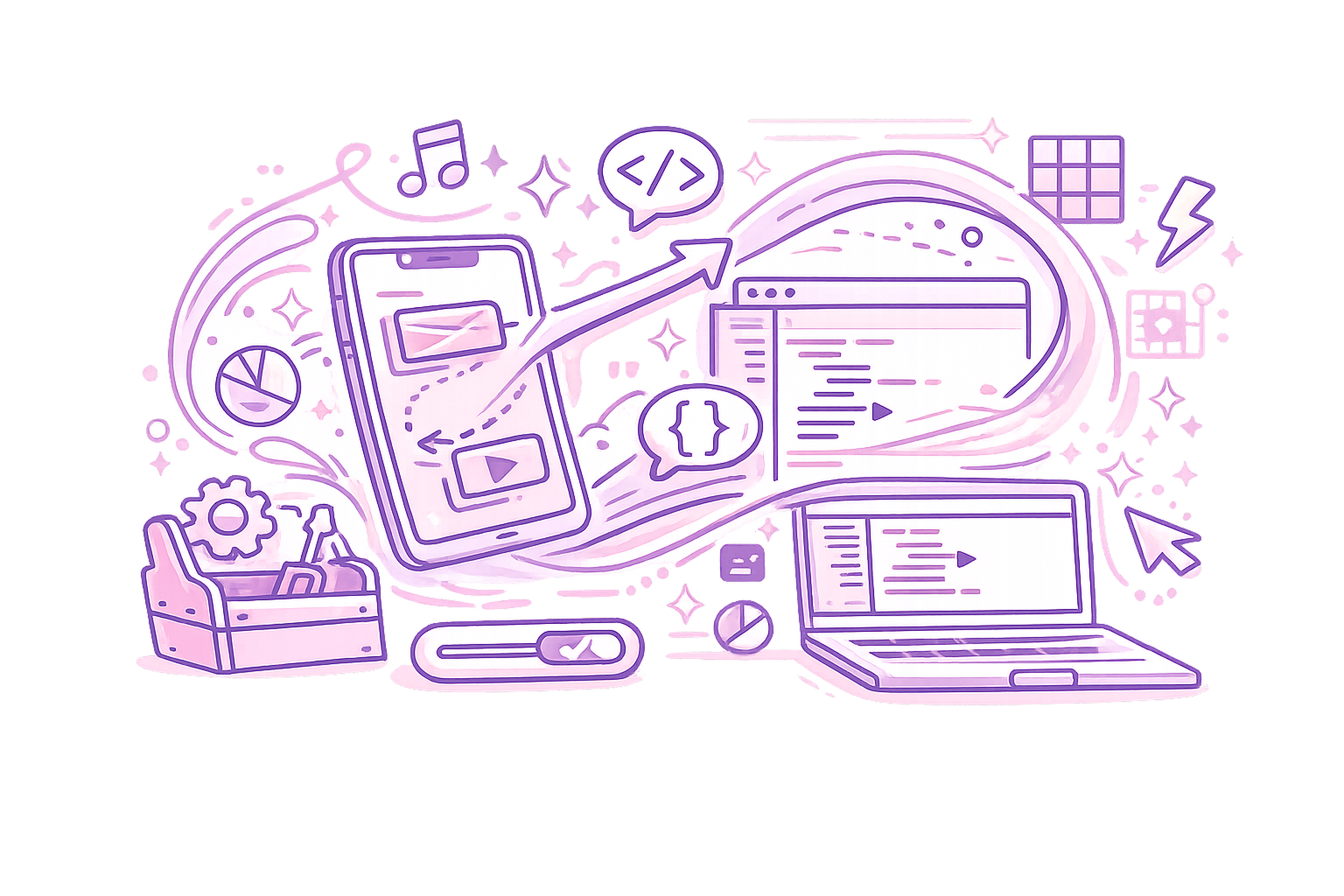 Illustration representing interests beyond design